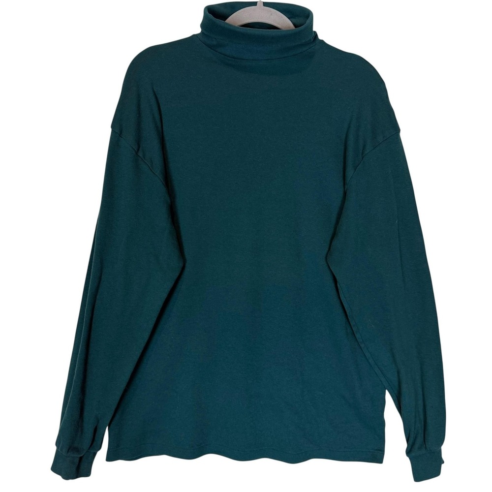 Neil Martin Turtleneck Shirt Mens XL Green Long Sleeve‎ 100% Cotton Made USA